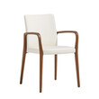 © Natnicha - Stylish white chair with wooden arms on a white isolated background.