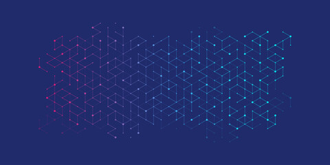 Poster - Modern health care or medical background design. Health care innovation concept. Horizontal header web banner. Abstract geometric background with hexagon shapes for medicine, science, chemistry.