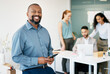 © Allistair F/peopleimages.com - Happy, phone and portrait of business black man for b2b networking, contact and online website. Professional, startup and person on smartphone for internet, social media and communication in office