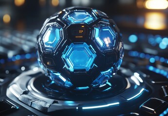 Wall Mural - spherical protective energy dome in a blue setting. this dome acts as a shield for cybersecurity, in