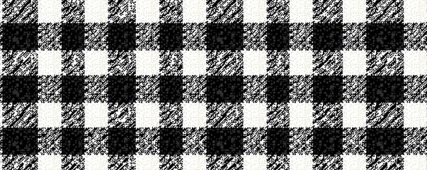 Wall Mural - Intricate black and white seamless tartan Bold, sharp lines , fabric, modern, wallpaper