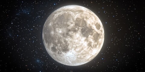 full moon against a starry sky at night.