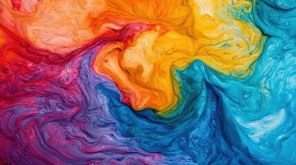 Canvas Print - Abstract Swirls of Vibrant Colors in Fluid Motion Design