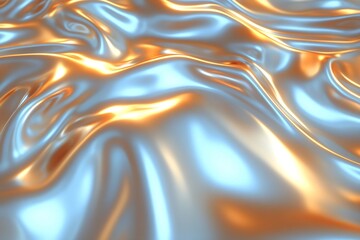 Aufkleber - Shimmering Metallic Blue and Gold Fabric Drapery Capturing Light for Stunning Visual Appeal : Generative AI