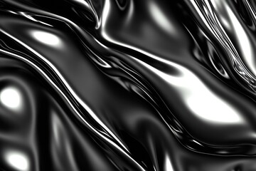 Poster - Close Up of Abstract Black and Silver Satin Texture for Contemporary Designs : Generative AI
