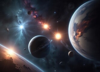 deep space galaxy with stars and planets in the background, stars, universe, cosmos