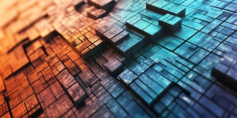 Poster - Textured Abstract Background of Geometric Shapes and Colors with Light Effects : Generative AI