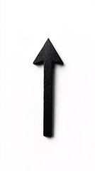 Wall Mural - black wooden arrow pointing upward on a white background