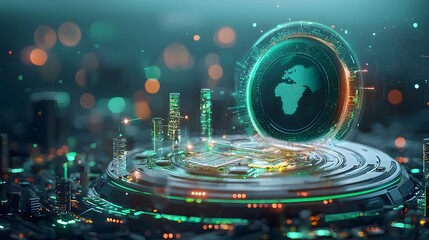 Leinwandbilder - AI Enhanced Digital KYC Document Validation Process with Holographic Identity Verification Elements for Secure and Efficient Identity Screening and Compliance
