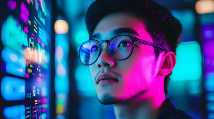 Neon Programmer Illustration