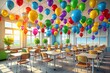© Four888 - Joyful Classroom Celebration with Vibrant Balloons