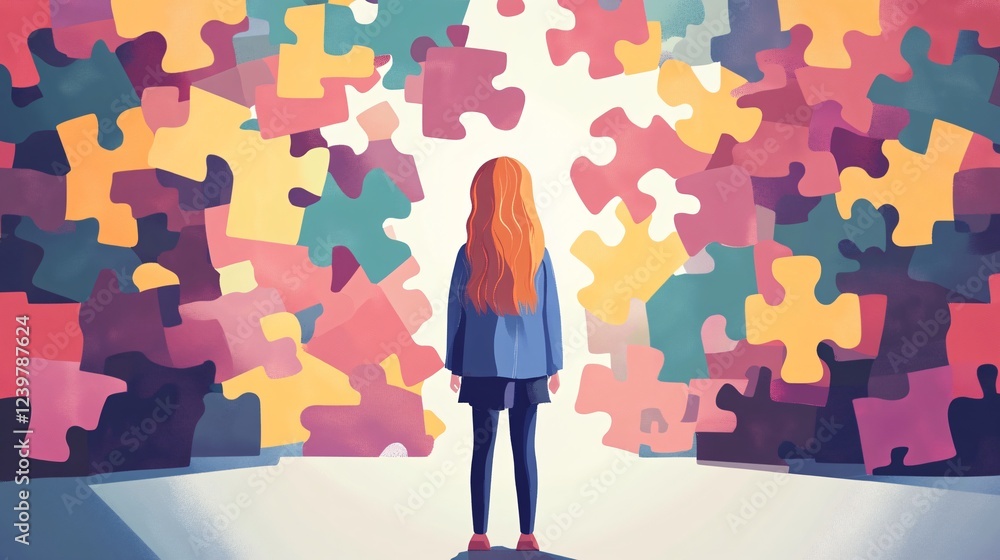 Autistic Isolation Autism Spectrum Disorder: Depiction of a Young Girl Experiencing ...