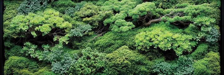 Lush green foliage texture background.