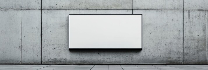 Aufkleber - Blank advertising space on a concrete wall in a modern urban location during daylight. Generative AI