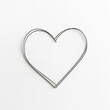 © seogi - One heart-shaped models made of wire, with the concept of love, happiness, and romance. Isolated on white background.