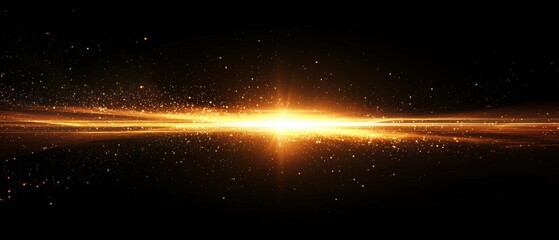 Wall Mural - A bright yellow light is shining through a dark background. Generative AI