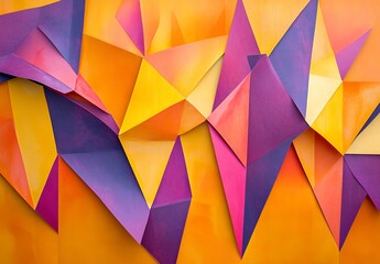 Poster - Abstract colorful geometric paper art.