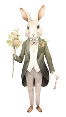 Wall Mural - PNG Rabbit groom animal mammal flower.