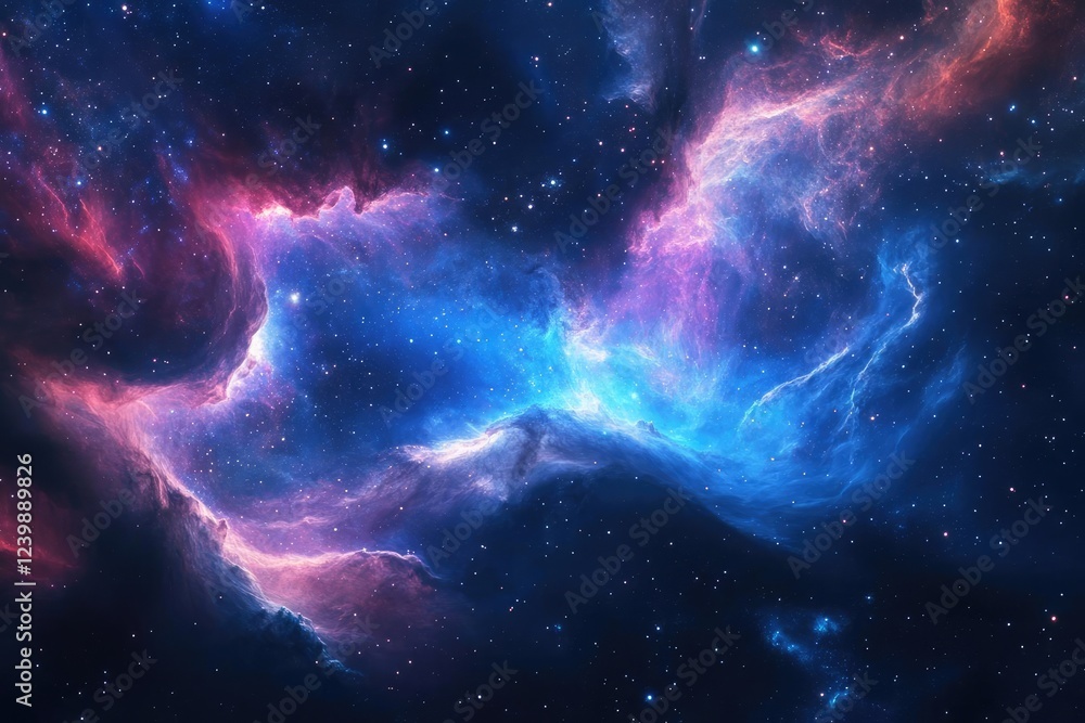 ethereal cosmic nebula swirling with iridescent clouds and stardust ...