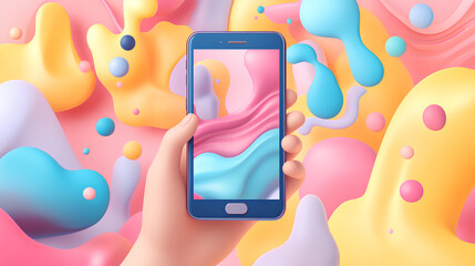 Wall Mural - hand holding mobile phone