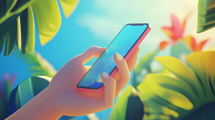 hand holding mobile phone 