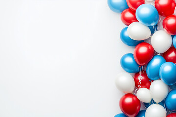 Wall Mural - red and blue balloons on white background