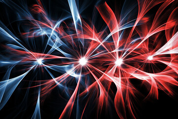 Wall Mural - red and white fireworks independence day firework