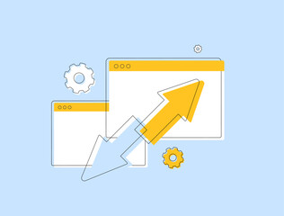 Wall Mural - incoming links seo strategy with backlinks and website inbound links. essential for search engine op