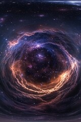 Wall Mural - Galactic nebula with stars and planets, cosmic deep space scene, image of galaxy with stellar formations.