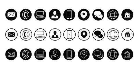 Flat Web Business Vector Icons set Collection.