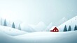 © CHA - Cozy Red House in Serene Winter Landscape