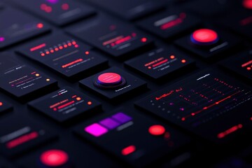 Dark Interface Displays Data And Controls
