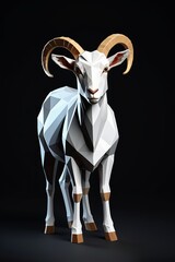 Wall Mural - a close up of a goat with a very long horn