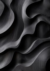 Poster - Abstract dark wood texture with wavy, flowing patterns.