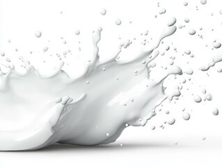 Canvas Print - High-resolution image of white water splashing on a white background with milk splash details