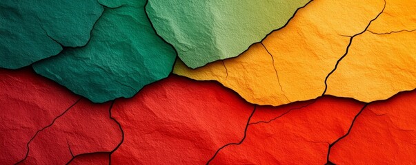 Wall Mural - Abstract background featuring a vibrant gradient of cracked colorful surface and texture design