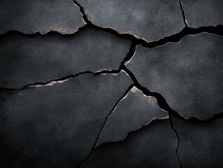 Canvas Print - Black grunge background featuring a textured cracked surface ideal for artistic and design projects