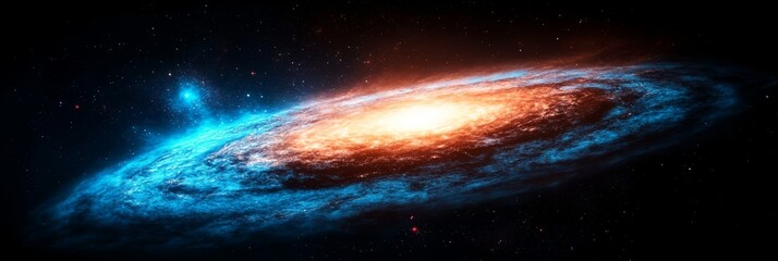 Wall Mural - a large blue and orange spiral shaped object with stars around