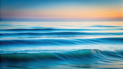 Wall Mural - Serene Ocean Waves at Dawn A Captivating Display of Tranquil Water and Sky