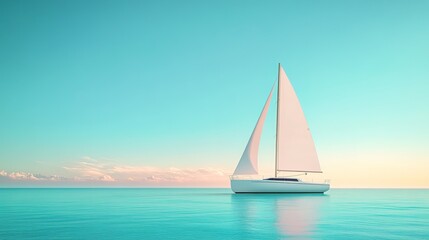  Sailing adventure on tranquil waters ocean scenic photography daylight aerial view serenity