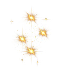 Wall Mural - PNG A vector glowing gold light effect lighting night stars.