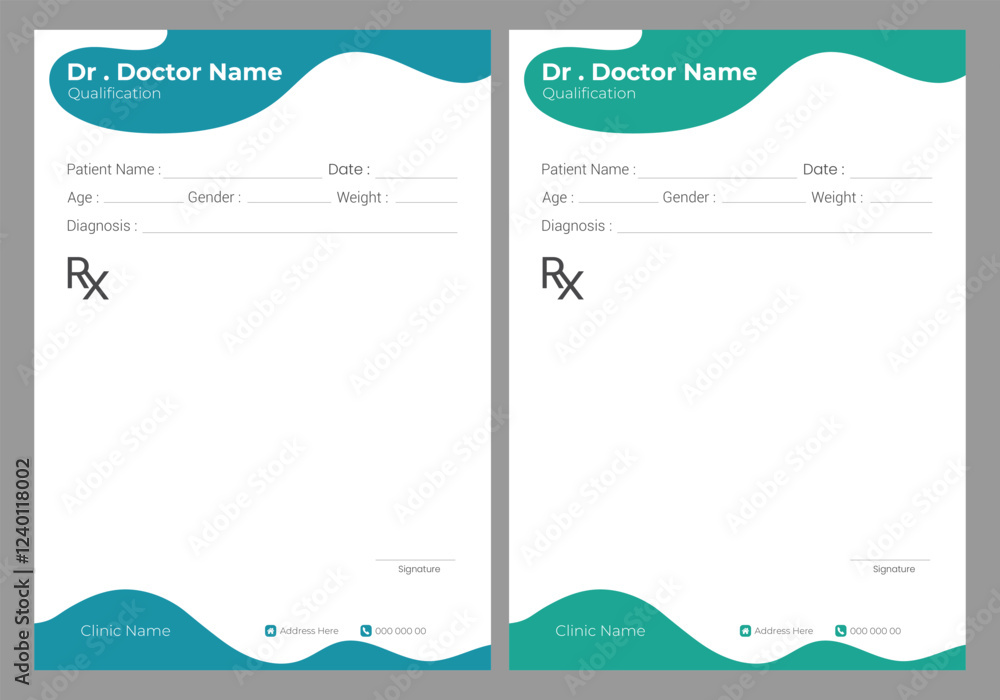 Doctors letterhead and hospital medical prescription Design template ...