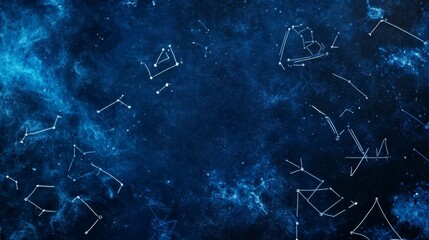 An expansive view of the cosmos featuring bright constellations and cosmic clouds in deep blue hues