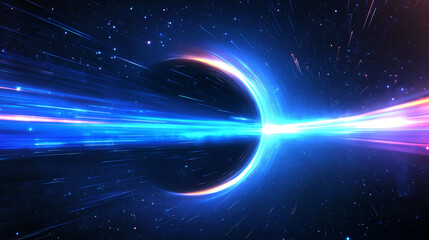 Wall Mural - cosmic wormhole: a mesmerizing visualization of a wormhole, a theoretical tunnel through spacetime, 