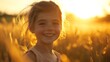 © KamStudio - Happy family running through a golden field at sunset, laughing and enjoying quality time together. Warm backlight highlights genuine emotions in a natural, scenic setting.