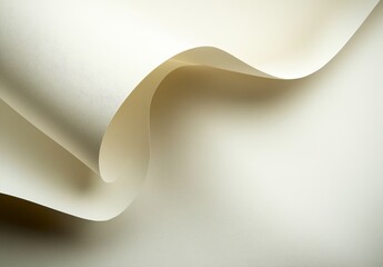 Wall Mural - Abstract wave of creamy paper, elegant curve, soft light.