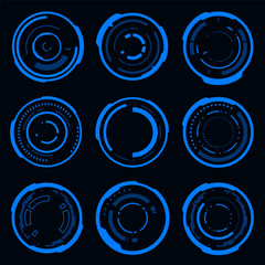 Wall Mural - hud circle frame technology futuristic interface element.
