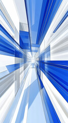 Wall Mural - Futuristic blue and white abstract geometric tunnel background