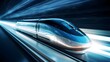 © ChrisTYCat - Maglev Train Levitating Above Tracks with Blurred High Speed Motion Showcasing Futuristic Transportation Technology and Engineering Innovation