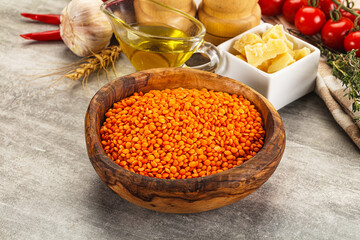 Wall Mural - Raw red lentil for cooking